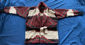 Rare Vintage RALPH LAUREN Cardigan SWEATER Coat Aztec Southwestern Polo RRL belt - Picture 1 of 5