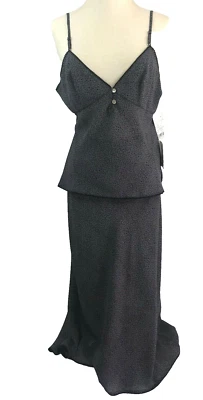 Conjunto de ropa para dormir Nicole Miller transparente de 2 piezas con correa de espagueti talla L nuevo con etiquetas Foto 1 de 4