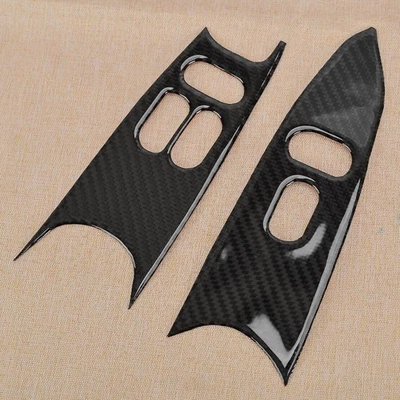 Cubierta del panel del interruptor de elevación de ventana de fibra de carbono apta para Ford Mustang 1996-2003 Foto 1 de 4