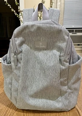 Vera Bradley Aligerar Mochila Deportiva Cartera Mediana Gris Brezo Bolsa de Pañales Foto 1 de 4