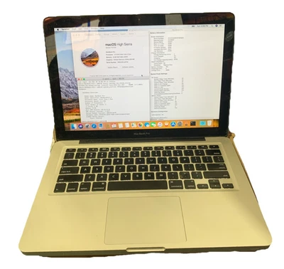 2010 MacBook Pro 13" A1278 Intel Core 2 Duo@2.4GHz 8GB RAM 1TB HDD High Sierra - Image 1 of 4