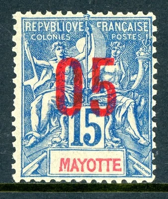 Colonia Francesa 1912 Mayotte 5¢/15¢ Azul Scott #24 Como Nuevo O554 ⭐⭐⭐⭐⭐ Foto 1 de 4