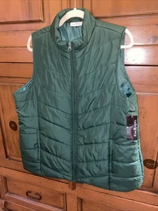 Neu mit Etikett! Kim Rogers grüne gesteppte gefütterte Weste mit durchgehendem Reißverschluss - Damen Gr. XL - NEU mit Etikett - Bild 1 von 7