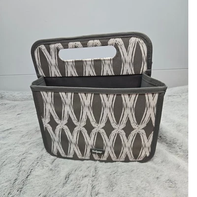 Thirty-One Gifts Essential Storage 托特包收纳盒灰色白色印花 — 第 1/4 张图片
