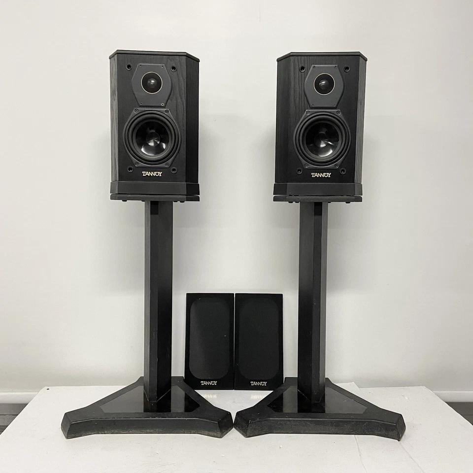 VINTAGE TANNOY 603 SPEAKER SET W/ ORIGINAL STANDS - WORKS WELL - READ — 第 1/4 张图片