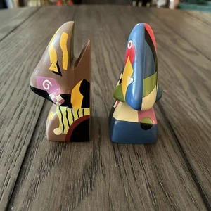 Soporte para vidrio nariz de Picasso arte moderno colorido modernista único 4" - Imagen 1 de 10