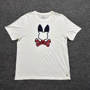 Psycho Bunny T-Shirt Gr. XXL weiß blau rot großes Logo Preppy Designer - Bild 1 von 13