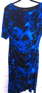 connected apparel women's dress Floral Print Dress - Sapphire - Picture 1 of 6