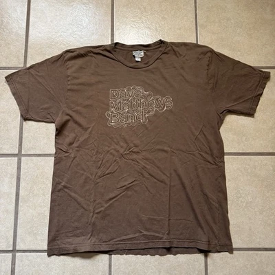 Camiseta De Colección Dave Matthew’s Band Marrón Topográfico Vista Mapa del País Hombres XL 90s Y2K Foto 1 de 4