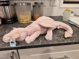 JellyCat ROSE Dragon Large PINK Plush 100% REAL NOT FAKE SOLD OUT NWT - Picture 1 of 5