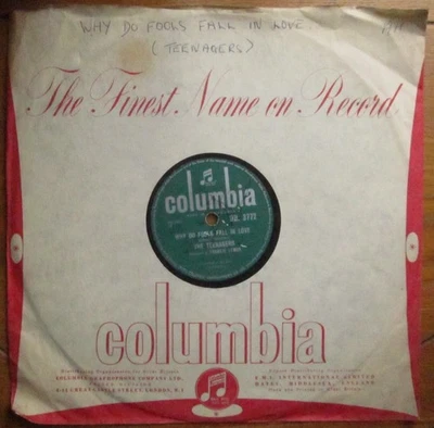 The Teenagers: Why Do Fools Fall In Love 10" 78 1956 1st UK Press Near Mint - Image 1 of 2