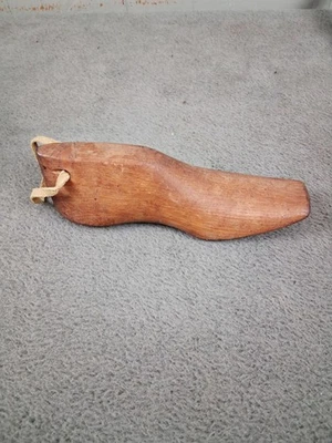 Vintage Wooden Shoe Last Form Childrens Wood Cobbler Mold Primative Decor Odd - Image 1 of 4