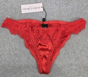 NWT For Love and Lemons Skivvies Red Side Undie Cheeky Lace Detail Panties