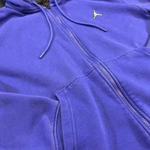 Jordan Hoodie Mens Medium Purple Full Zip Jumpman Fleece Sweatshirt DQ7350-432 - Picture 1 of 14