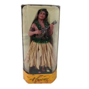 Hawaiian Hula Girl Dashboard Doll with Ukulele Bobbleheads for Car Dashboard - Picture 1 of 7