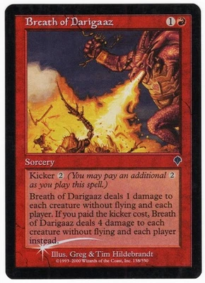 Breath of Darigaaz 2000 Invasion FOIL Red Uncommon Sorcery MTG NM AZ2 - Image 1 of 2
