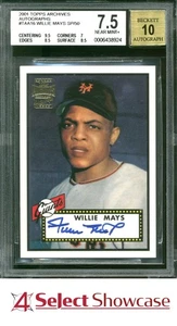 2001 TOPPS ARCHIVES AUTOGRAPHS #TAA16 WILLIE MAYS HOF #/50 BGS 7.5 AUTO 10 - Picture 1 of 4