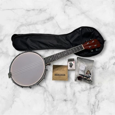 Vangoa Portable Banjo Uke 4 String Banjolele Beginner in Case w/Accessories - Image 1 of 4