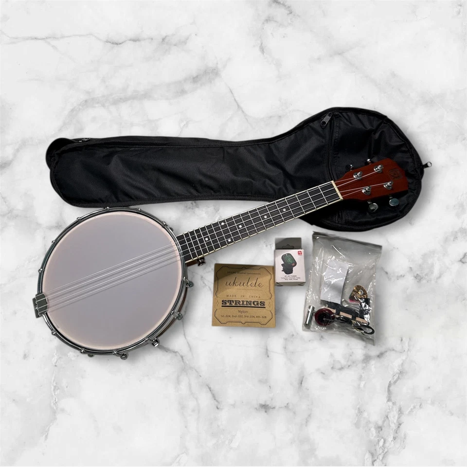 Vangoa Portable Banjo Uke 4 String Banjolele Beginner in Case w/Accessories - Image 1 of 4
