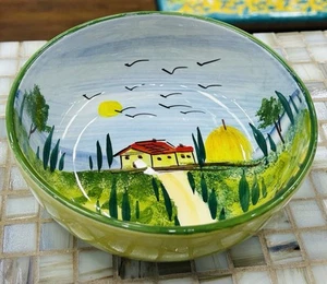 Bassano pottery Toscana 7’’ Bowl .Made/Painted by hand-Italy - Picture 1 of 5