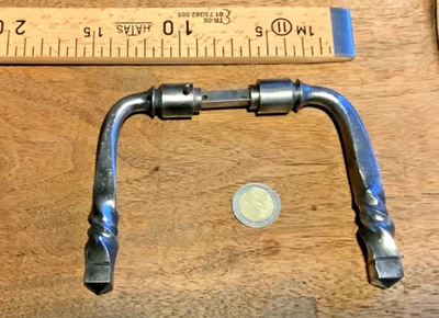 ancienne poignée de porte ou portail en fer forgé torsadé... - Photo 1/3