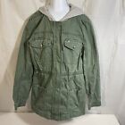 Justice Jacket Girls Size 12 Army Green Utility Parka Lightweight Coat