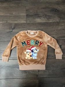 Bluey Boys/Girls 4T Light Brown Marshmallow Pullover Sweatshirt w/Appliqué - EUC - Picture 1 of 8