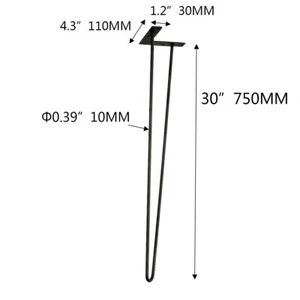 TC-HOMENY 18" 22" 30" 40" Hairpin Legs Metal Solid Coffee Table Desk Bench Legs - Picture 1 of 20