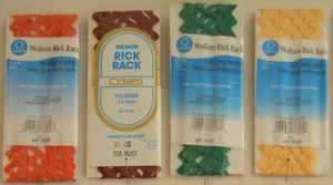 Wrights / Coats - Medium Rick Rack 1/2"w 2 1/2 yd - 4 Bright Colors! - Picture 1 of 5