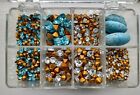 Craft  Jewellery Repair Faux Diamonds Crystal Aquamarine Oval Turquoise Matrix