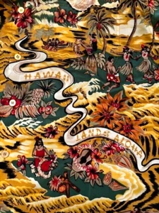 Hilo Hattie Silk Land Of Aloha Yellow Hawaiian Shirt Kahala Spooner Avanti sz XL - Picture 1 of 13