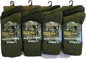 6/12 Pairs Mens Army Military Socks Thermal Hiking Boots Combat warm UK  6-11 - Picture 1 of 5