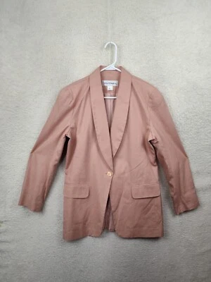 Norton McNaughton Women Jacket 8 Pink Rayon Blend Single Breasted Classic Blazer - Image 1 of 4