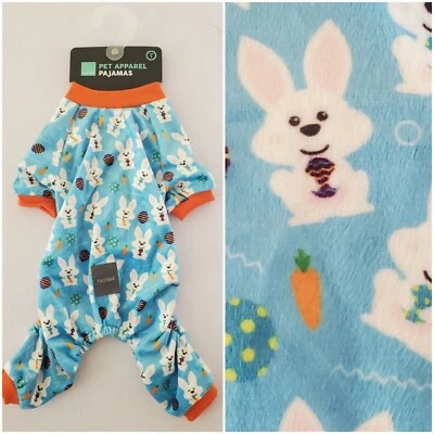 Fuzzyard Blue Dog Pajamas Size 1 Bunny Rabbit Eggs Chihuahua - Image 1 of 4