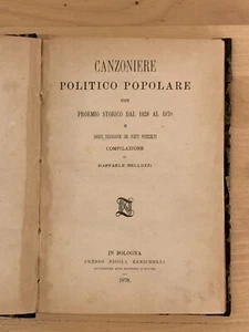 Political Popular Songbook By Raffaele Belluzzi - 1878 - Picture 1 of 6