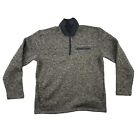 Eddie Bauer Men's Charcoal Chest Pocket  1/4 Zip Sweater Fleece Pullover Medium
