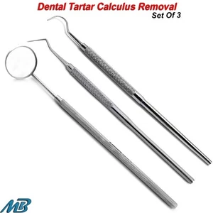 Dental Probe 23 Explorer 9 Calculus Tartar Removal Mouth Mirror Hygiene Tools - Picture 1 of 7