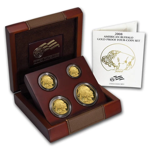 2008-W 4-Coin Proof Gold Buffalo Set (w/Box & COA) - SKU #52537 Cover