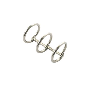 metal plated loose leaf book binder hinged ring nickel gold circle 3 rings - Picture 1 of 12
