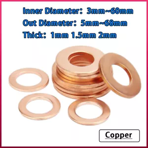 Arandelas métricas de sellado de cobre anillos junta plana forma A DIN 7603 A 3 mm ~ 68 mm - Imagen 1 de 128