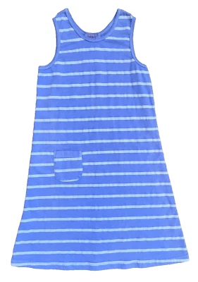 Nuevo con etiquetas Vestido sin mangas a rayas azul periwinkle FRESH PRODUCT para niñas ~ Talla 7/8 XL Foto 1 de 2