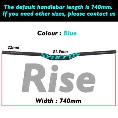 Manillar plano/elevador completo de fibra de carbono para cabina de bicicleta MTB 31,8 mm 740 mm Foto 1 de 4