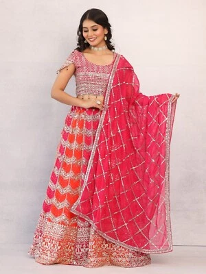 Multicolour lehenga choli set for wedding wear,Lehenga for bridesmaid & Sangeet - Image 1 of 4