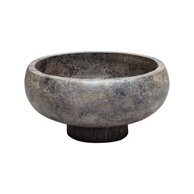 Rustic Minimalist Aged Black Terra Cotta Bowl | Decorative Centerpiece Pottery - Image 1 of 4