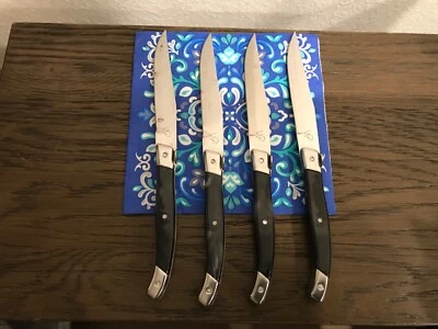 "Juego de cuchillos para carne Wolfgang Puck estilo mármol negro 4,5"" usados en China" Foto 1 de 3