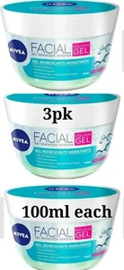 Nivea 3pk Crema Facial Hyaluron Gel Hydrating Facial Gel Acido Hialuron 100ml - Picture 1 of 1