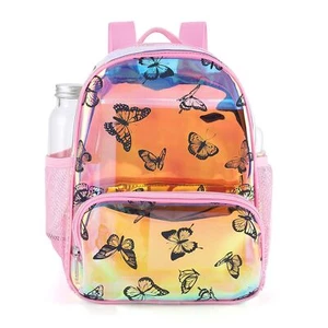 Clearlove Clear Backpack Iridescent Kids Backpack with Butterfly Print Use - Picture 1 of 8