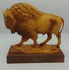 VTG Gold & Brown Resin Buffalo Bison Figurine on Base GERMANY (B1)