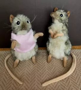 (2) Hansa Portraits of Nature Soft Plush Toy Elephant Mouse Sitting #4111 - 6" - Picture 1 of 13
