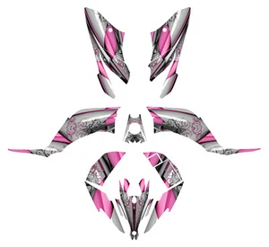 Yamaha Raptor 250R graphics decal kit #8800PI hot pink design for girls - Picture 1 of 2